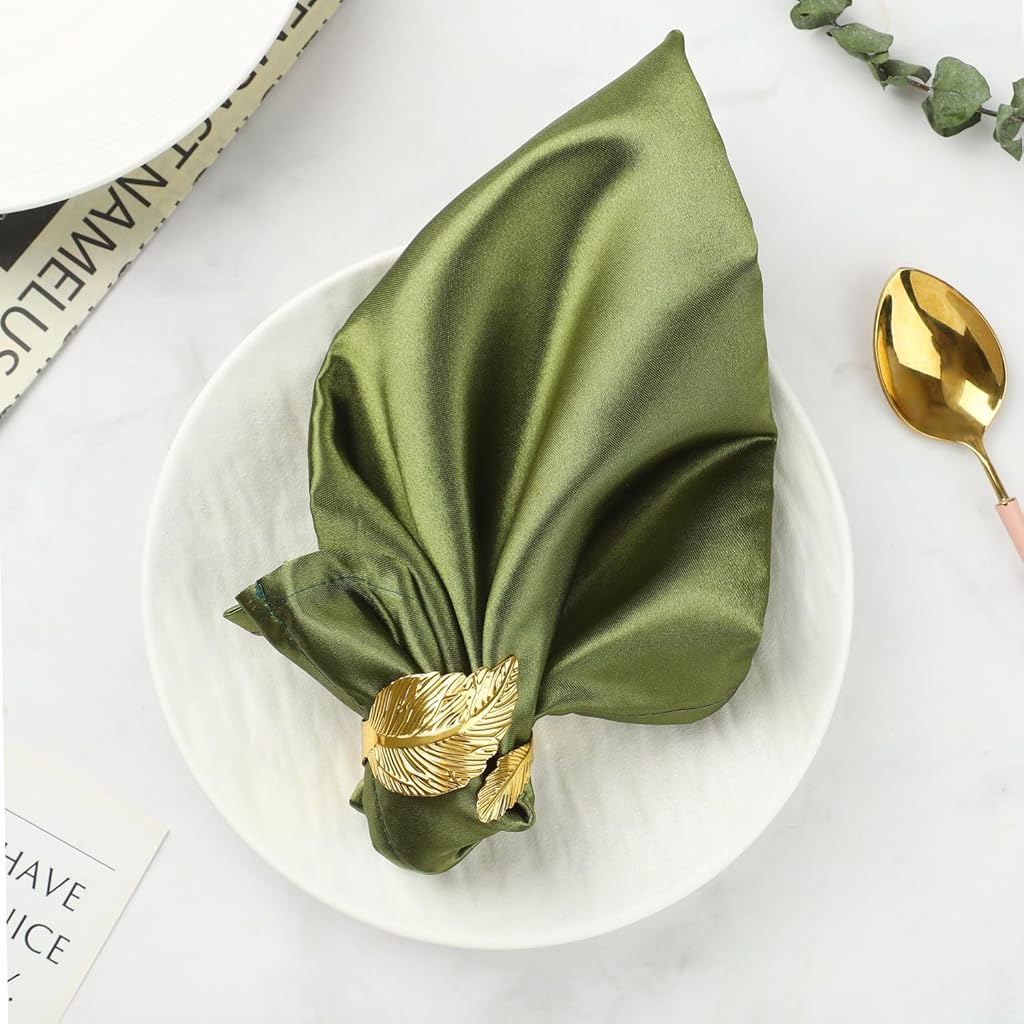HASTHIP® 12 Pcs Gold Napkin Rings Shiny Metal Napkin Ring Study Leaf Shaped Table Decor for Christmas, Easter, Wedding, Party, Elegant Table Settings Gift Ideas HASTHIP® 12 Pcs Gold Napkin Rings Shiny Metal Napkin Ring Study Leaf Shaped Table Decor for Christmas, Easter, Wedding, Party, Elegant Table Settings Gift Ideas